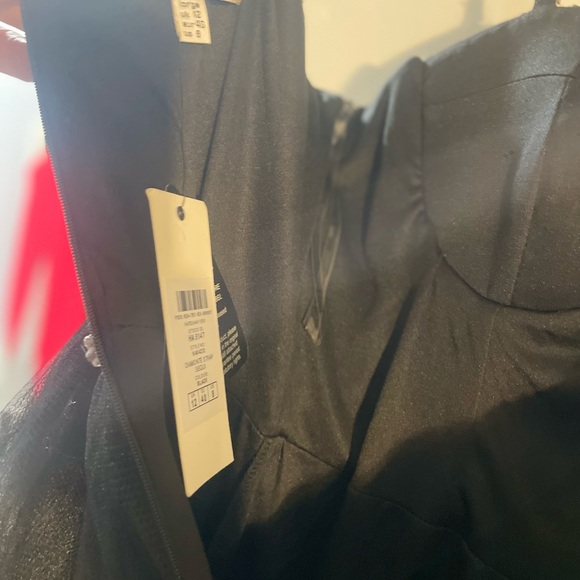 Elegant Black Tulle Dress with Rhinestone Bodice - Picture 10 of 14